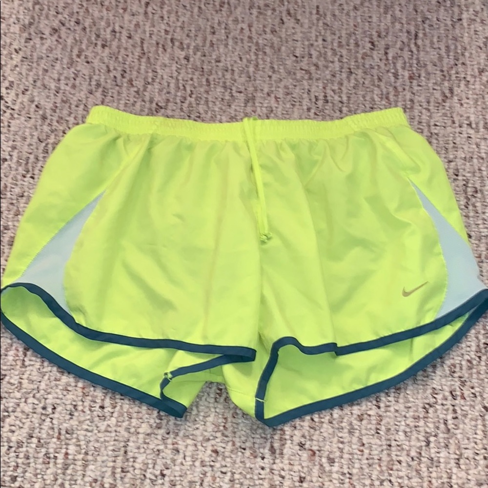 yellow nike dri fit shorts